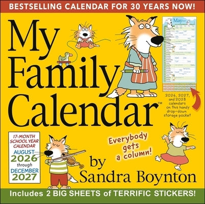 Sandra Boynton's 17-Month 2026-2027 My Family Wall Calendar by Boynton, Sandra