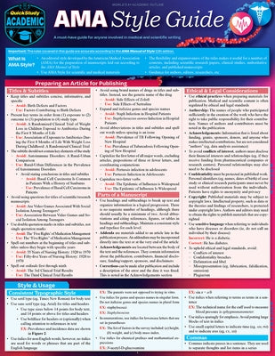 AMA Style Guide - Reference for Science & Medical Writing: A Quickstudy Laminated Guide by Sheahan, Kyra