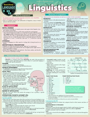 Linguistics: A Quickstudy Laminated Reference Guide by Schuetzner, Kaylynn