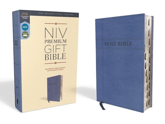 Niv, Premium Gift Bible, Leathersoft, Navy, Red Letter Edition, Indexed, Comfort Print by Zondervan