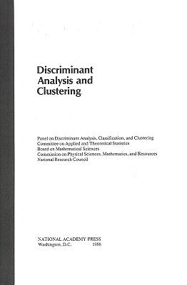 Discriminant Analysis and Clustering by National Research Council