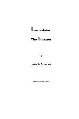 Lacordaire the Lawyer by Christian, Op George