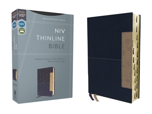 Niv, Thinline Bible, Leathersoft, Blue, Red Letter, Thumb Indexed, Comfort Print by Zondervan
