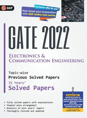 GATE 2022 Electronics & Communication Engineering - 35 Years Topic-wise Previous Solved Papers by G K Publications (P) Ltd