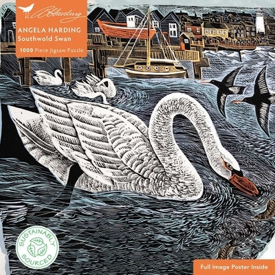Adult Sustainable Jigsaw Puzzle Angela Harding: Southwold Swan: 1000-Pieces. Ethical, Sustainable, Earth-Friendly by Flame Tree Studio
