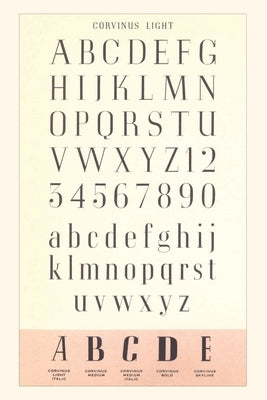 Vintage Journal Font Sample Chart, Corvinus by Found Image Press
