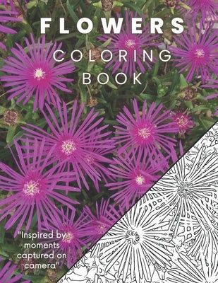 Flowers Coloring Book: A relaxing stress relief book for Adults: Inspired by real photos: Large 8.5x11 by Books, Bp Coloring