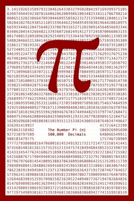 The Number Pi (π) - 500,000 Decimals: Ideal present or gimmick for nerds, number freaks, pi lovers, math, physics, chemistry, computer science, a by Hein, Lima