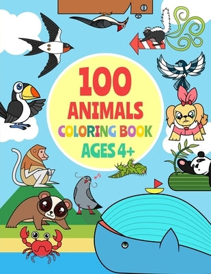 100 animals coloring book for kids ages 4-8 A to Z: 8.5 x 11 inches, 204 pages(1 picture per sheet), Glossy cover by Suwanpost