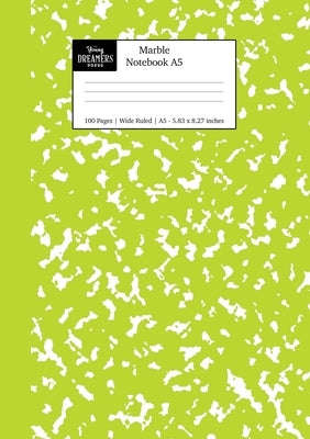 Marble Notebook A5: Green Marble Wide Ruled Journal by Young Dreamers Press