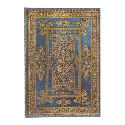 Paperblanks Blue Luxe Luxe Design Hardcover Journal MIDI Lined Elastic Band Closure 144 Pg 120 GSM by Paperblanks
