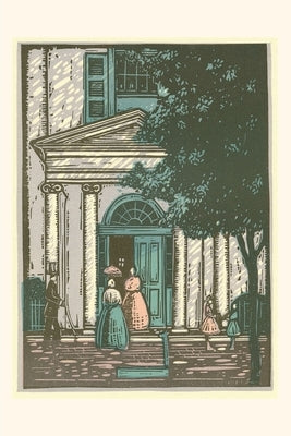 Vintage Journal Woodcut of Meeting Hall by Found Image Press