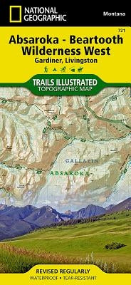 Absaroka-Beartooth Wilderness West Map [Gardiner, Livingston] by National Geographic Maps