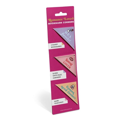 Romance Lovers Bookmark Corners, Set of 3 Unique Cardstock Bookmarks by Knock Knock