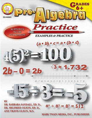 Pre-Algebra Practice Book, Grades 6 - 12 by Sandall, Barbara R.