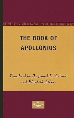 The Book of Apollonius by Grismer, Raymond L.