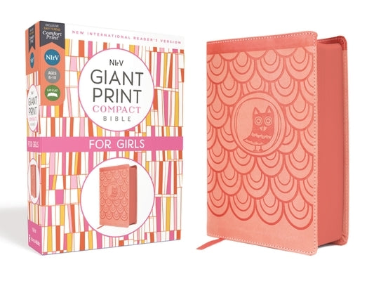 Nirv, Giant Print Compact Bible for Girls, Leathersoft, Peach, Comfort Print by Zondervan