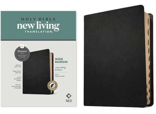 NLT Wide Margin Bible, Filament Enabled Edition (Red Letter, Genuine Leather, Black, Indexed) by Tyndale