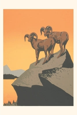 Vintage Journal Big Horn Sheep on Rocks by Found Image Press