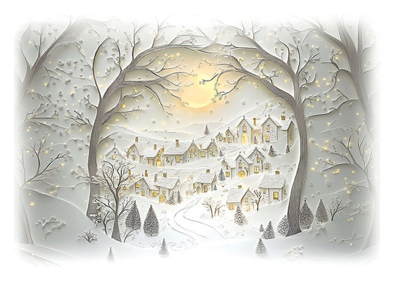 Wintry Village Deluxe Boxed Holiday Cards (20 Cards, 21 Self-Sealing Envelopes) by Peter Pauper Press Inc