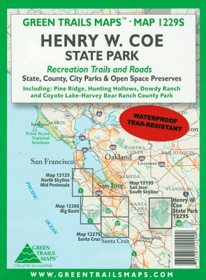 Henry W. Coe State Park, CA No. 1229s by Maps, Green Trails