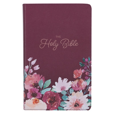 KJV Bible Giant Print Standard-Size (Faux Leather, Purple Floral Printed) by Christian Art Gifts
