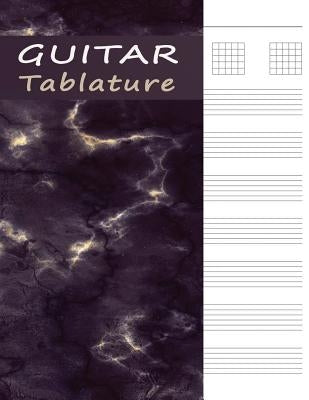 Guitar Tab Manuscript Book: Tablature Paper for Guitar Music & Songs - Purple Marble by Way, One