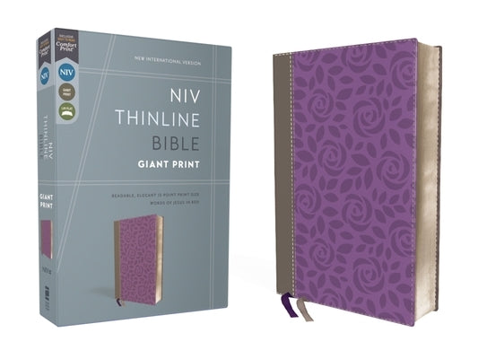 NIV, Thinline Bible, Giant Print, Imitation Leather, Gray/Purple, Red Letter Edition by Zondervan
