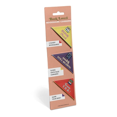 Book Lovers Bookmark Corners, Set of 3 Unique Cardstock Bookmarks by Knock Knock
