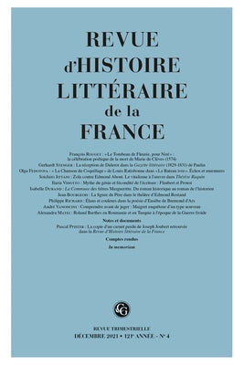 Revue d'Histoire Litteraire de la France by Classiques Garnier