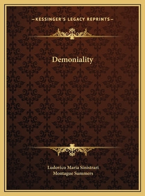 Demoniality by Sinistrari, Ludovico Maria