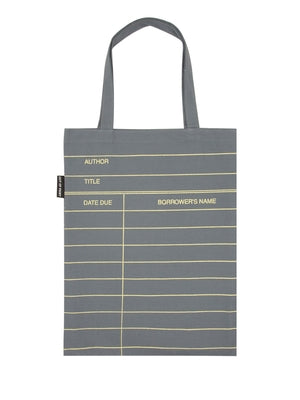 Library Card (Gray) Tote Bag by Out of Print