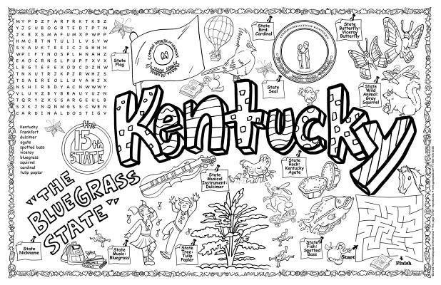 Kentucky Symbols & Facts Funsheet - Pack of 30 by Gallopade, International