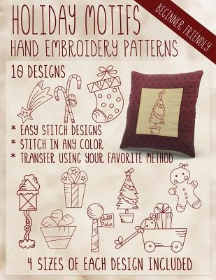 Holiday Motifs Hand Embroidery Patterns by Embroidery, Stitchx