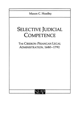 Selective Judicial Competence by Hoadley, Mason C.