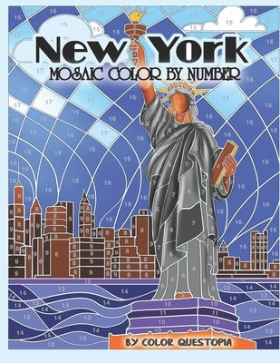 New York Mosaic Color By Number: Coloring Book for Adults by Color Questopia