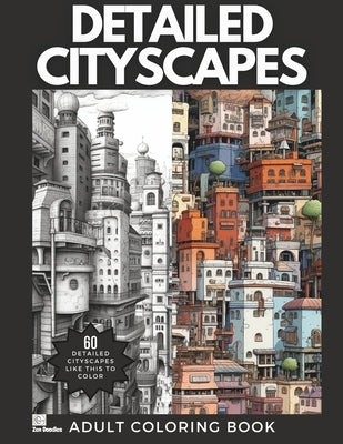 Detailed Cityscapes: An Adult Coloring Book with Enjoyable and Intricate City Scenes by Doodles, Zen
