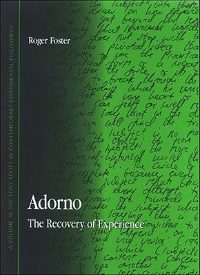 Adorno: The Recovery of Experience by Foster, Roger