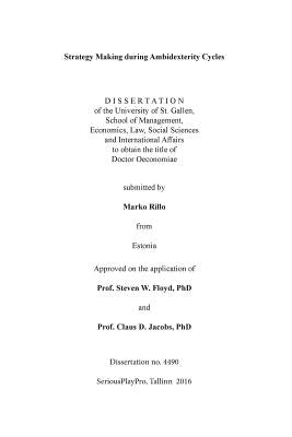 Strategy Making during Ambidexterity Cycles by Rillo, Marko
