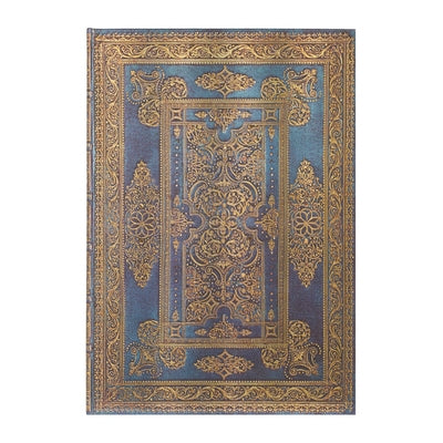 Paperblanks Blue Luxe Luxe Design Hardcover Journal Grande Unlined Elastic Band Closure 128 Pg 120 GSM by Paperblanks