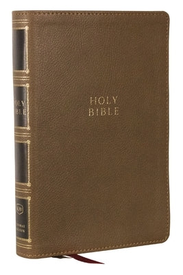 Kjv, Compact Center-Column Reference Bible, Leathersoft, Brown, Red Letter, Comfort Print by 