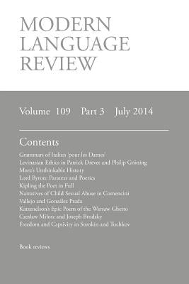 Modern Language Review (109: 3) July 2014 by Connon, D. F.