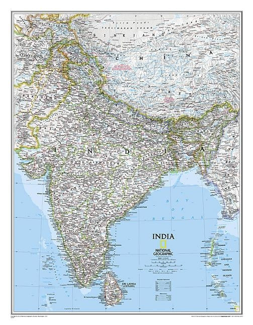 National Geographic India Wall Map - Classic (23.5 X 30.25 In) by National Geographic Maps