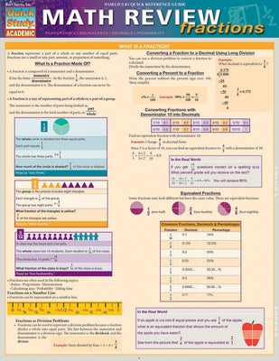 Math Review: Fractions: Quickstudy Laminated Reference Guide by Yablonsky, Ken