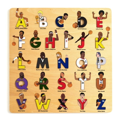 Basketball Legends Wooden Alphabet Puzzle by Feiner, Beck