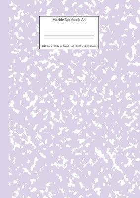 Marble Notebook A4: Lilac Purple College Ruled Journal by Young Dreamers Press