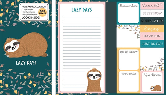 Book of Sticky Notes: Notepad Collection (Sloth Lazy Days) by New Seasons