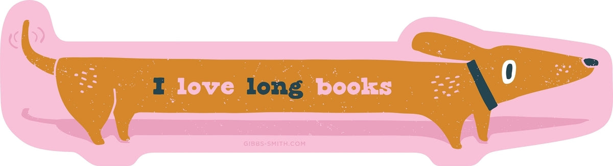 I Love Long Books Sticker (Pack of 6) by Gibbs Smith Gift