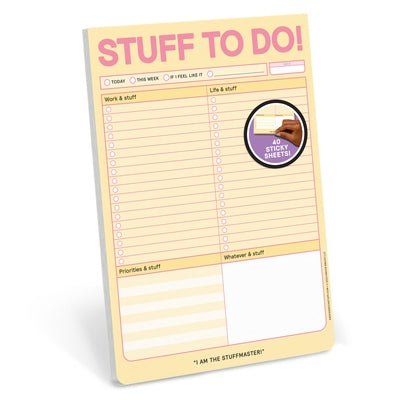 Stuff to Do! Big & Sticky Notepad - Sticky To-Do List Pad (40 Sheets, 9.75 X 7-Inches) by Knock Knock