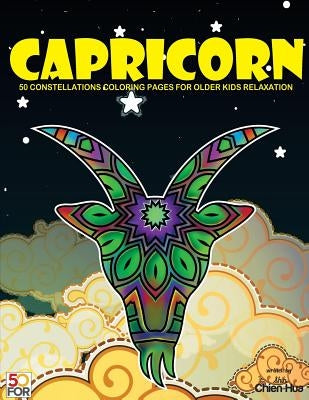 Capricorn 50 Coloring Pages For Older Kids Relaxation by Shih, Chien Hua